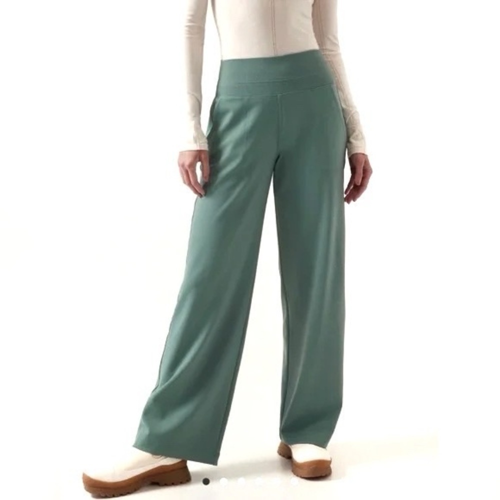 New ATHLETA Venice Wide Leg Pants Deep Ocean Teal Sz M/P